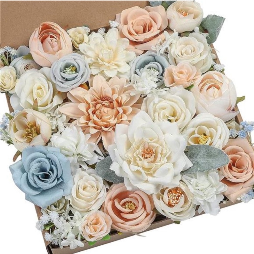 75pc Artificial Flowers Box Set DIY Bouquets Centerpieces Faux Flowers Combo